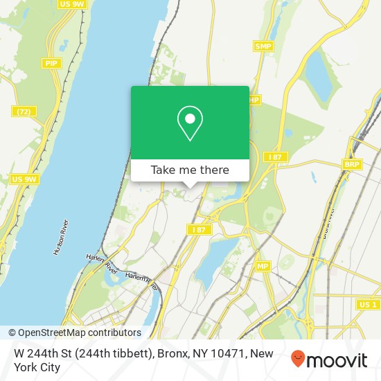 W 244th St (244th tibbett), Bronx, NY 10471 map