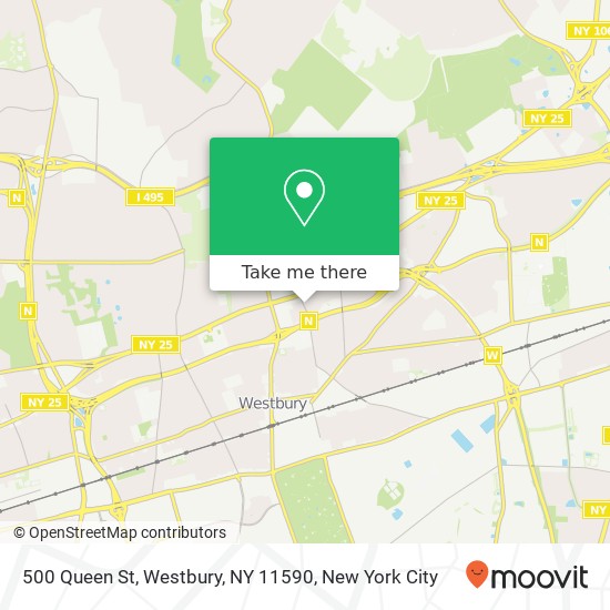 Mapa de 500 Queen St, Westbury, NY 11590
