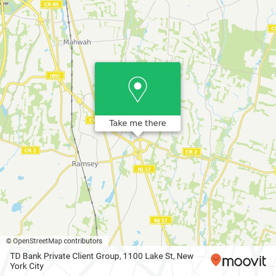 TD Bank Private Client Group, 1100 Lake St map