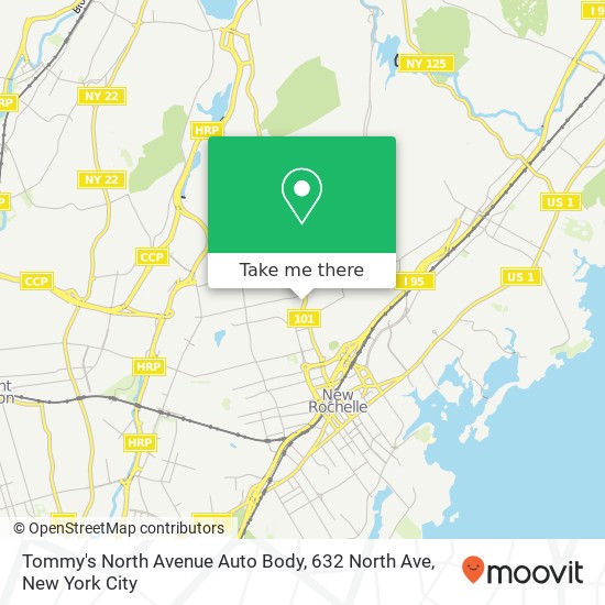 Mapa de Tommy's North Avenue Auto Body, 632 North Ave