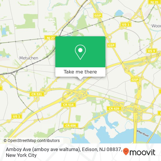 Amboy Ave (amboy ave waltuma), Edison, NJ 08837 map