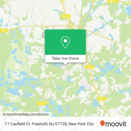 Mapa de 17 Caufield Ct, Freehold, NJ 07728