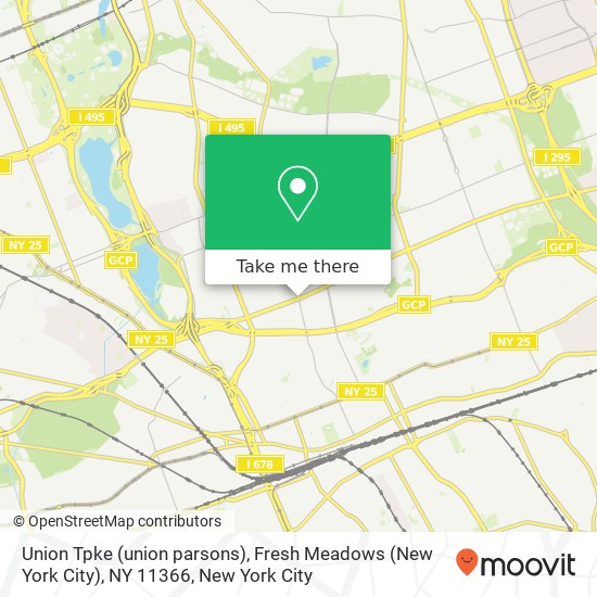 Mapa de Union Tpke (union parsons), Fresh Meadows (New York City), NY 11366