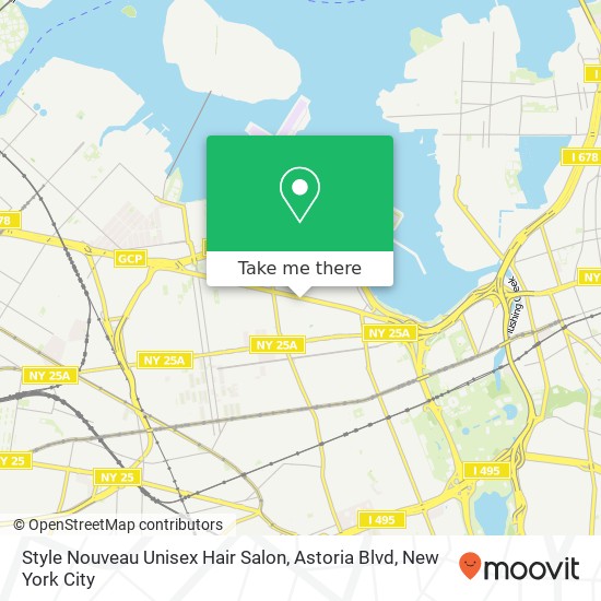 Mapa de Style Nouveau Unisex Hair Salon, Astoria Blvd