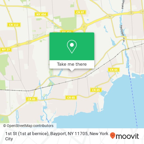 1st St (1st at bernice), Bayport, NY 11705 map
