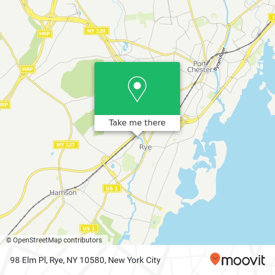 Mapa de 98 Elm Pl, Rye, NY 10580
