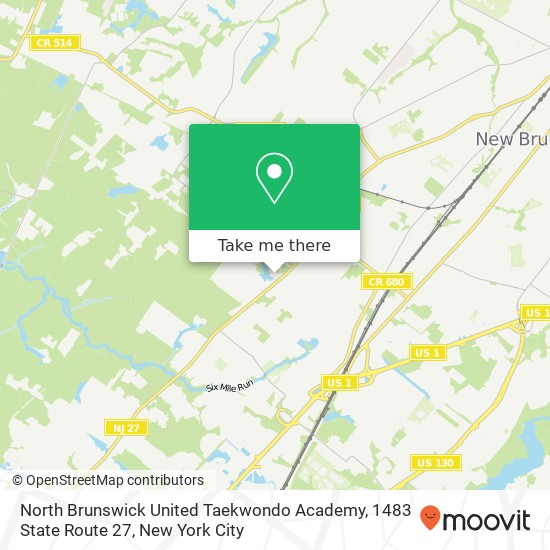 North Brunswick United Taekwondo Academy, 1483 State Route 27 map