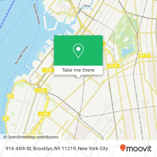 Mapa de 916 44th St, Brooklyn, NY 11219