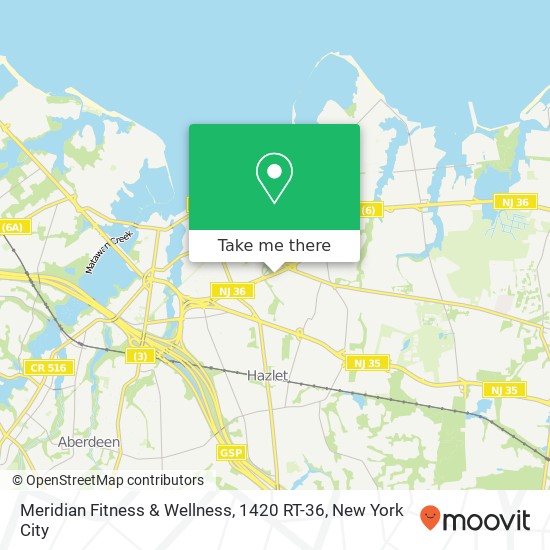 Mapa de Meridian Fitness & Wellness, 1420 RT-36