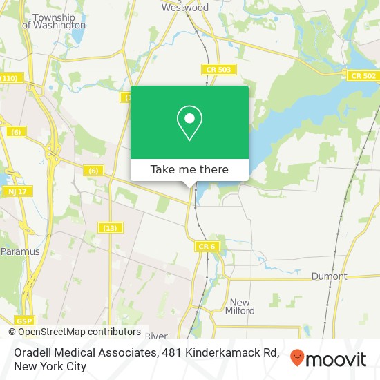 Oradell Medical Associates, 481 Kinderkamack Rd map