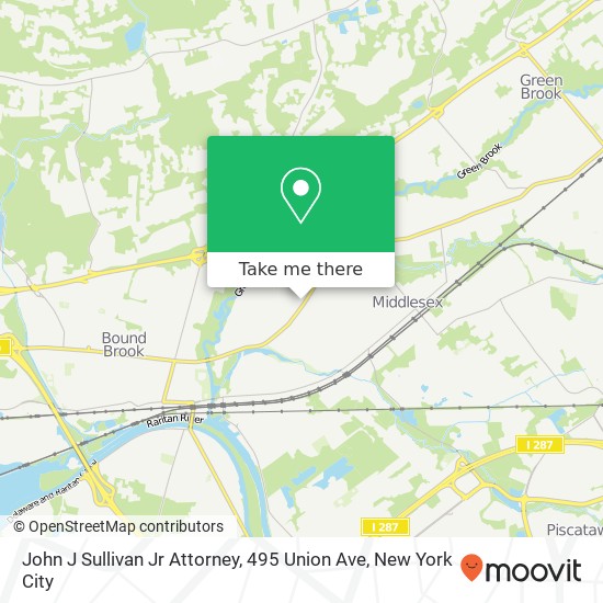 Mapa de John J Sullivan Jr Attorney, 495 Union Ave