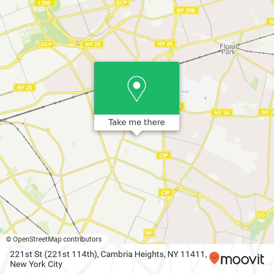 Mapa de 221st St (221st 114th), Cambria Heights, NY 11411