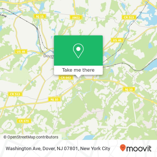 Mapa de Washington Ave, Dover, NJ 07801