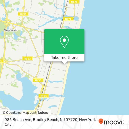 986 Beach Ave, Bradley Beach, NJ 07720 map