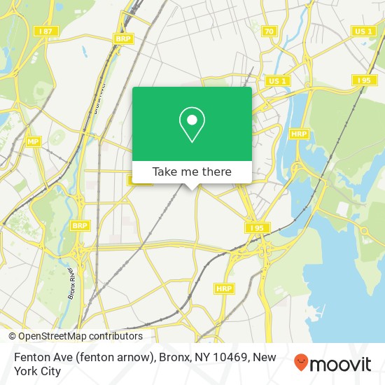 Mapa de Fenton Ave (fenton arnow), Bronx, NY 10469