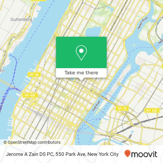 Mapa de Jerome A Zain DS PC, 550 Park Ave