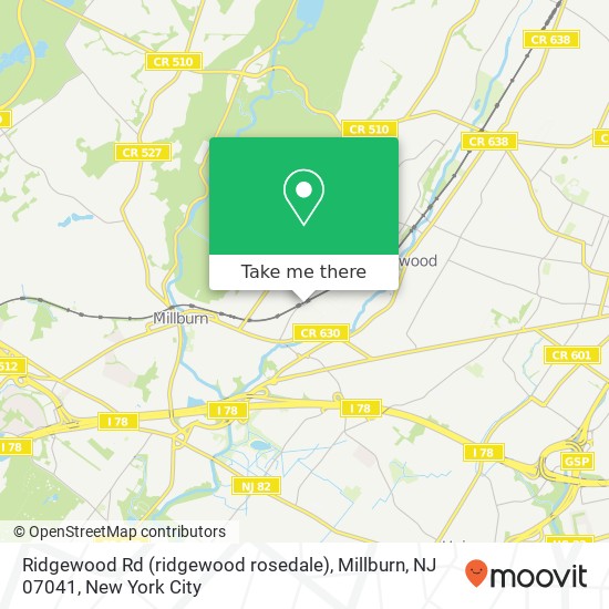 Ridgewood Rd (ridgewood rosedale), Millburn, NJ 07041 map