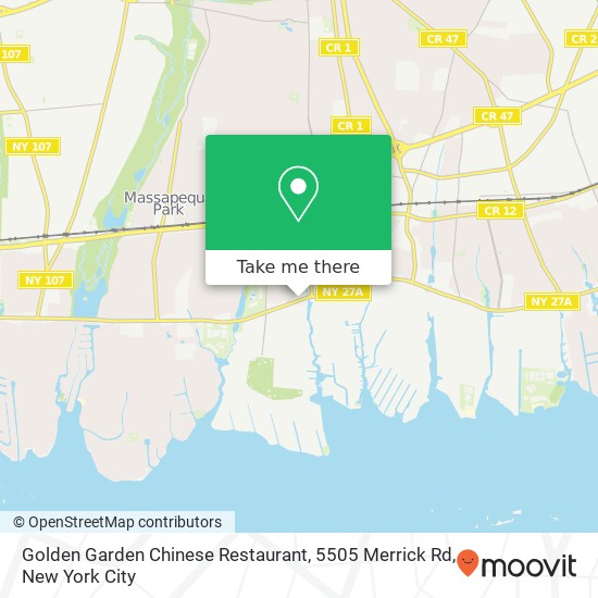 Mapa de Golden Garden Chinese Restaurant, 5505 Merrick Rd