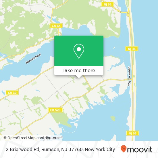 Mapa de 2 Briarwood Rd, Rumson, NJ 07760