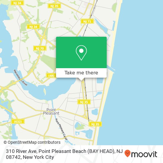 Mapa de 310 River Ave, Point Pleasant Beach (BAY HEAD), NJ 08742