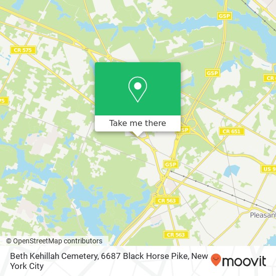 Mapa de Beth Kehillah Cemetery, 6687 Black Horse Pike