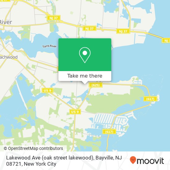 Mapa de Lakewood Ave (oak street lakewood), Bayville, NJ 08721