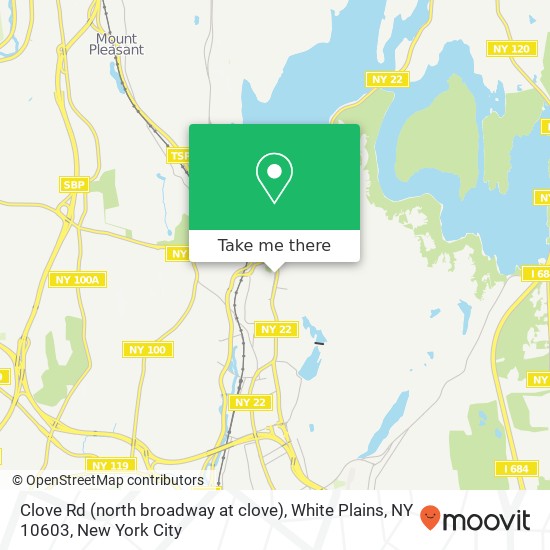 Mapa de Clove Rd (north broadway at clove), White Plains, NY 10603