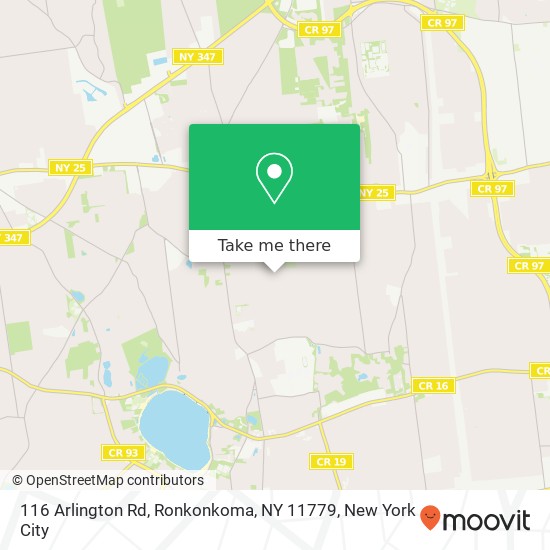 Mapa de 116 Arlington Rd, Ronkonkoma, NY 11779