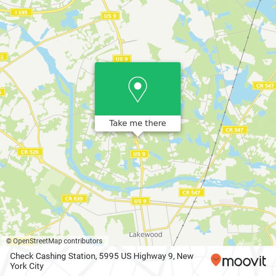 Mapa de Check Cashing Station, 5995 US Highway 9