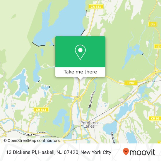 Mapa de 13 Dickens Pl, Haskell, NJ 07420