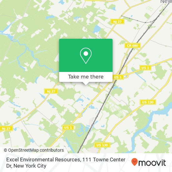 Mapa de Excel Environmental Resources, 111 Towne Center Dr