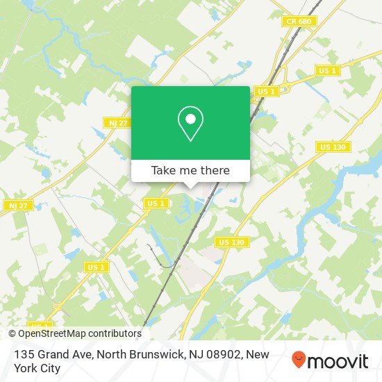 Mapa de 135 Grand Ave, North Brunswick, NJ 08902