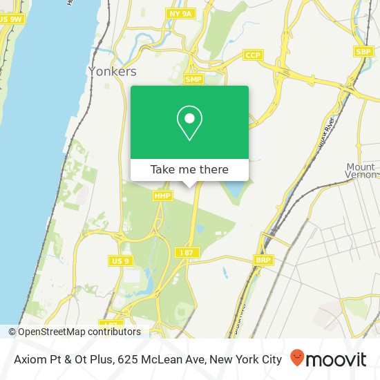 Axiom Pt & Ot Plus, 625 McLean Ave map