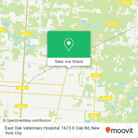 East Oak Veterinary Hospital, 1673 E Oak Rd map