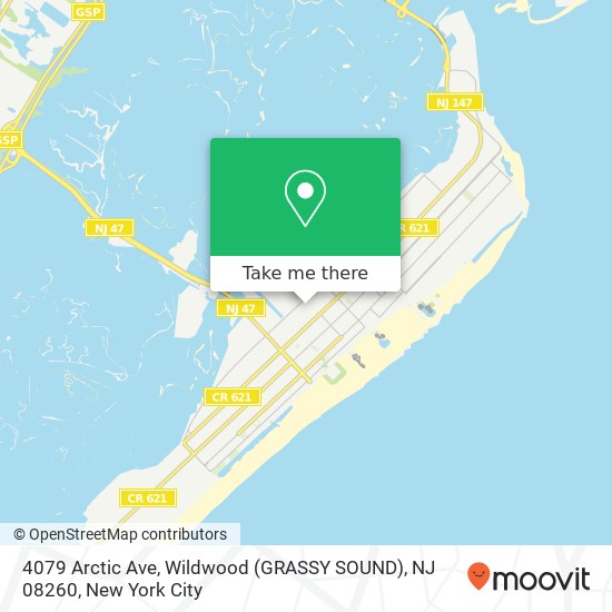 Mapa de 4079 Arctic Ave, Wildwood (GRASSY SOUND), NJ 08260