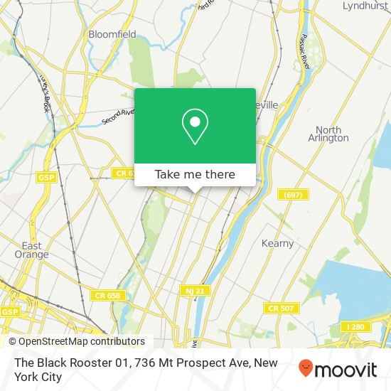 Mapa de The Black Rooster 01, 736 Mt Prospect Ave