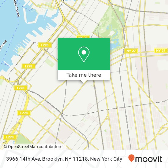 Mapa de 3966 14th Ave, Brooklyn, NY 11218