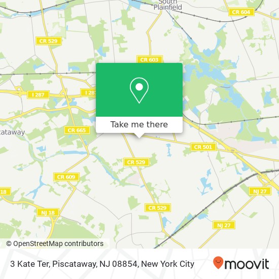 Mapa de 3 Kate Ter, Piscataway, NJ 08854