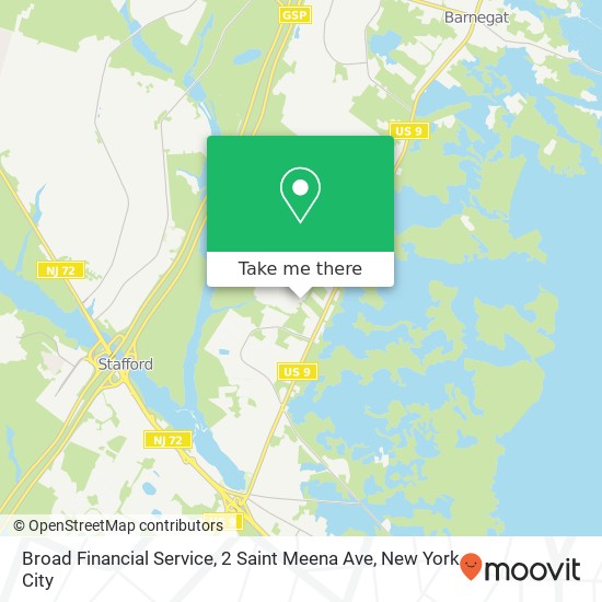 Mapa de Broad Financial Service, 2 Saint Meena Ave