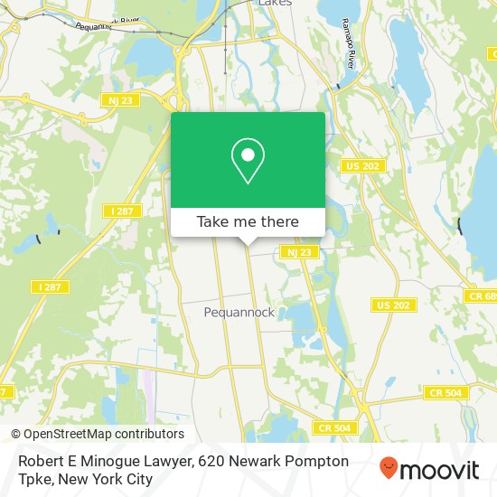Mapa de Robert E Minogue Lawyer, 620 Newark Pompton Tpke