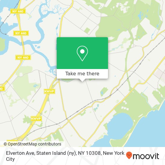 Mapa de Elverton Ave, Staten Island (ny), NY 10308