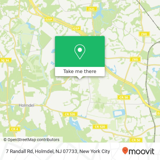 Mapa de 7 Randall Rd, Holmdel, NJ 07733