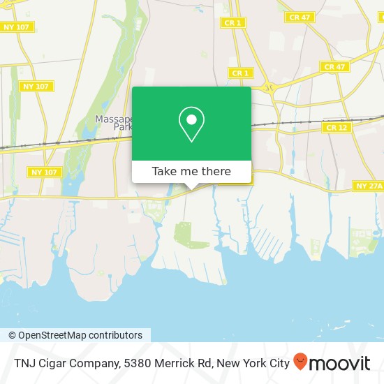 Mapa de TNJ Cigar Company, 5380 Merrick Rd