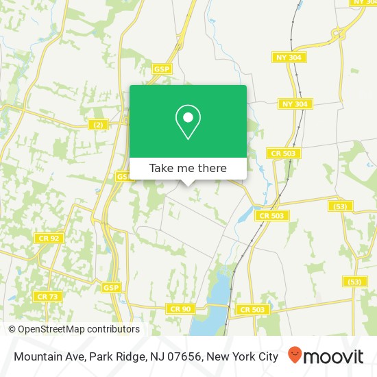 Mapa de Mountain Ave, Park Ridge, NJ 07656