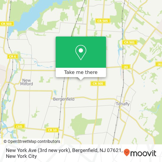 New York Ave (3rd new york), Bergenfield, NJ 07621 map