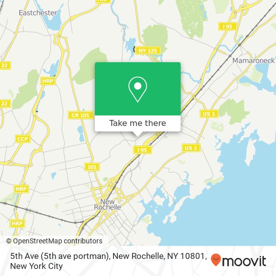 Mapa de 5th Ave (5th ave portman), New Rochelle, NY 10801