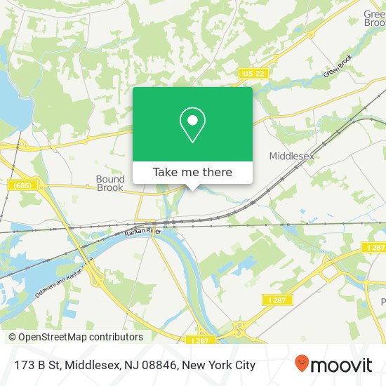 Mapa de 173 B St, Middlesex, NJ 08846