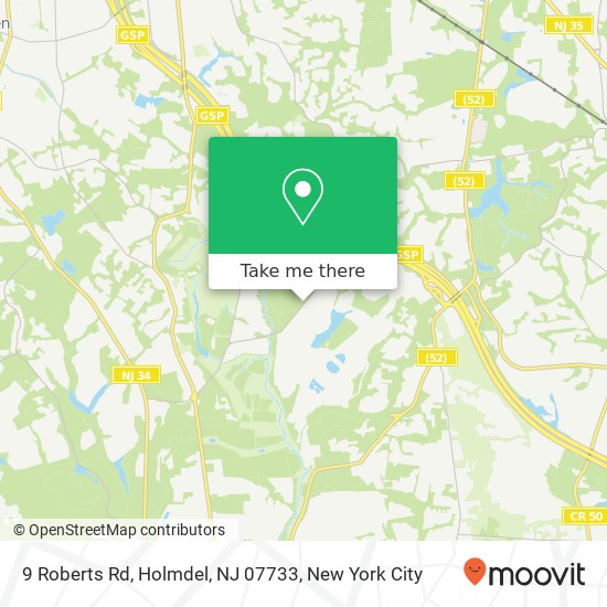 Mapa de 9 Roberts Rd, Holmdel, NJ 07733