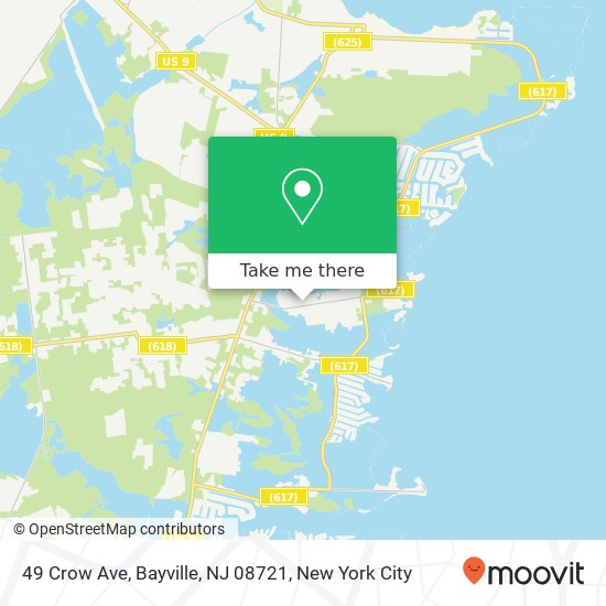 Mapa de 49 Crow Ave, Bayville, NJ 08721