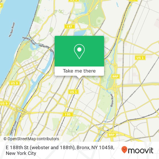 E 188th St (webster and 188th), Bronx, NY 10458 map